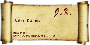 Jahn Kozma névjegykártya